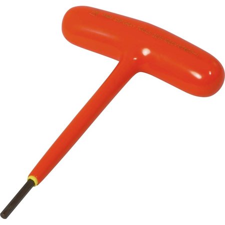 GRAY TOOLS 3mm T-handle S2 Hex Key, 1000V Insulated 67603-I